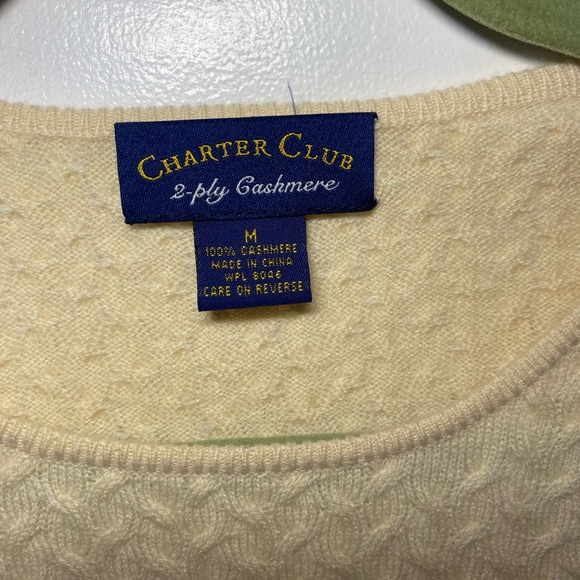 Charter Club 2 Ply Cashmere Cable Knit Sweater Size M - Picture 2 of 5